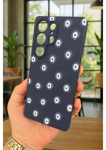 Samsung Galaxy S25 Ultra- Nazar Boncuk Desenli Silikon Darbe Emici Klasik Korumalı Rubber Kılıf modelleri