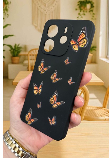 Xiaomi Redmi Note 14 Kelebek Desenli Silikon Darbe Emici Klasik Korumalı Rubber Kılıf modelleri