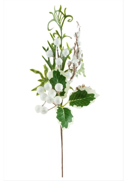 Ağaç Beyaz Kokina Yılbaşı Süsü 34 cm