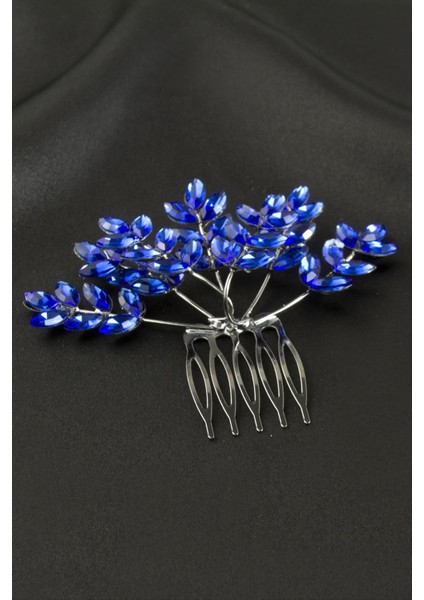 Yaprak Kristal Taşlı Taraklı Yan Toka