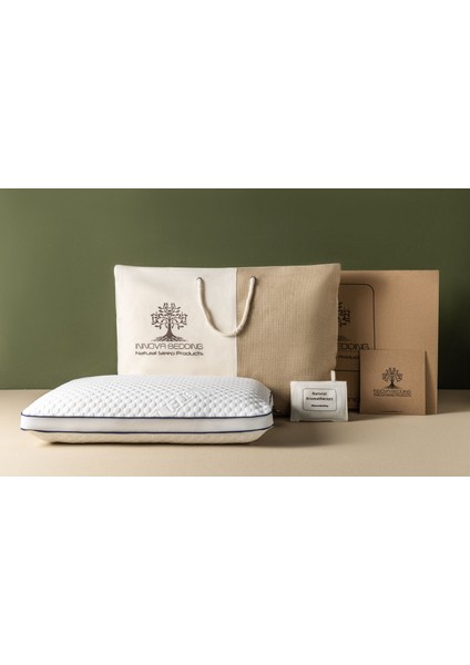 % 100 Lateks Yastık - Pamuk Iç Kılıf & Tensel Dış Kılıflı