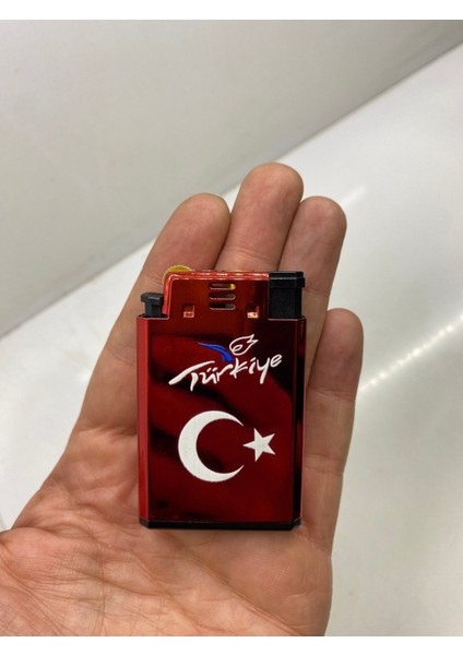 Çift Sistem Metal Jet Çakmak Türk Bayraklı Kırmızı modelleri