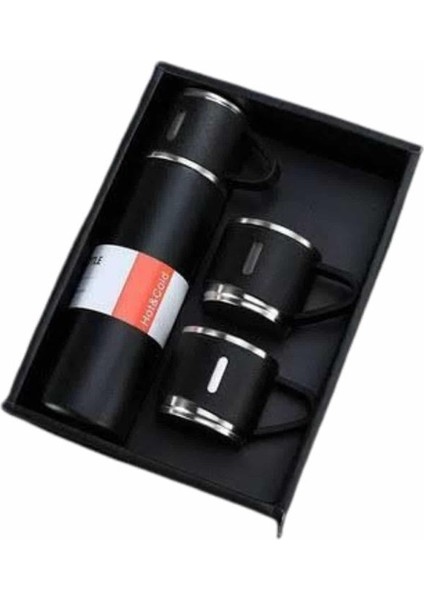 Termos Seti Paslanmaz Çelik 3 Bardaklı Vakumlu Termos Set 500 ml 12 Saate Kadar Is - N486J370-M46 fırsatları