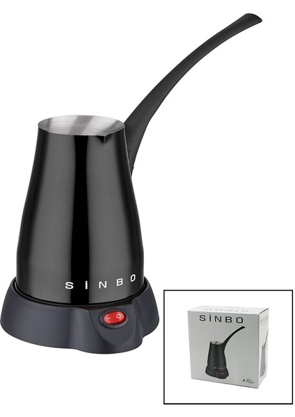 SİYAH ELEKTİRKLİ CEZVE TÜRK KAHVE MAKİNESİ 5 FİNCAN - 400ML HAZNE PASLANMAZ ÇELİK 360 DERECE DÖNEBİLME SCM-2960 (5273)