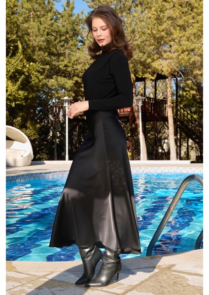 Beli Lastikli Midi Boy Saten Etek fırsatları