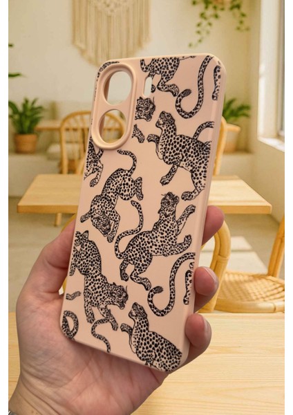 Redmi 13C-LEOPAR Desenli Lansman Kamera Korumalı Yumuşak Silikon Rubber Kılı modelleri