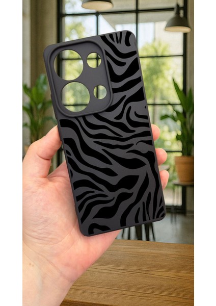 Redmi Note 13 4g Uyumlu Zebra Desenli Silikon Darbe Emici Klasik Korumalı Rubber Kılıf