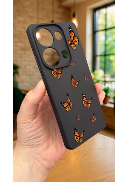 Redmi Note 13 Pro 4g Turuncu Kelebek Desenli Silikon Darbe Emici Klasik Korumalı Rubber Kılıf indirimleri