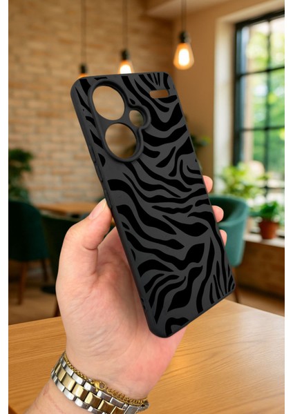 Redmi Note 13 Pro Plus Zebra Desenli Silikon Darbe Emici Klasik Korumalı Rubber Kılıf modelleri