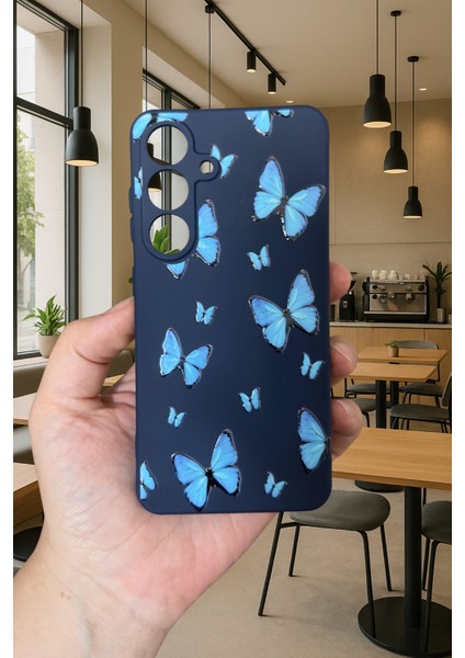 Samsung Galaxy A16 - Mavi Kelebek Desenli Silikon Darbe Emici Klasik Korumalı Rubber Kılıf fiyatları