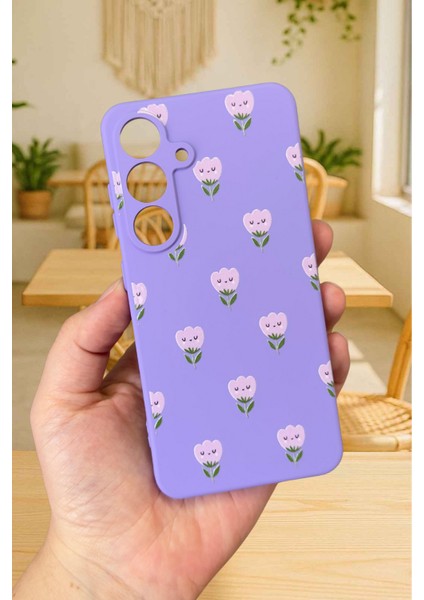 Samsung Galaxy A16 - Mini Lale Desenli Silikon Darbe Emici Klasik Korumalı Rubber Kılıf
