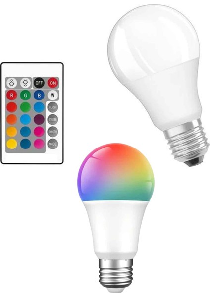 Akıllı Rgb LED Ampul LED Uzaktan Kumandalı Renk Değiştiren Ampul - M254R578-K58254 indirimleri