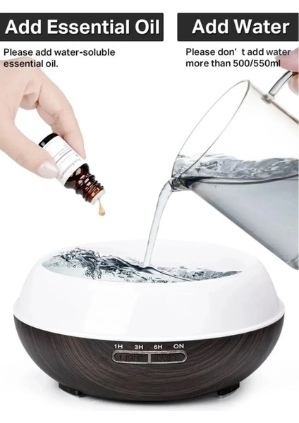 Sonx Aroma Difüzörü Gece Işığı 7 LED Hava Nemlendirici Kumandalı Buhar Makinesi 500 ml (Koyu Kahverengi) fırsatları