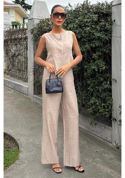 Sıfır Kollu Bluz Batik Desenli Pantolon Ikili Takım 10181-08 fiyatları