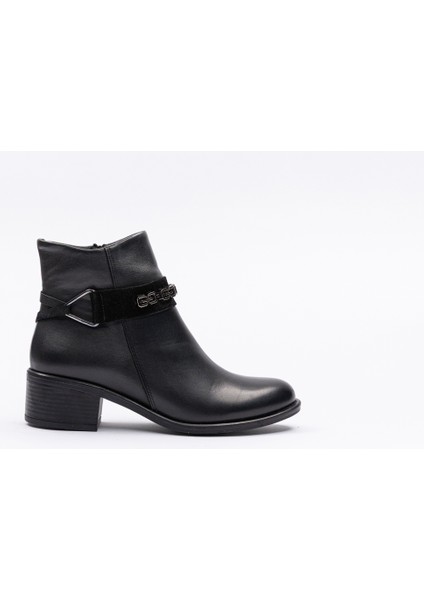 Kadın Bot Alın Tokalı Siyah Deri fiyatları