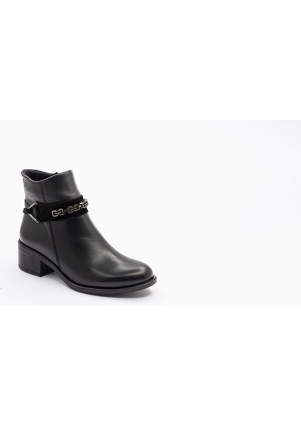 Kadın Bot Alın Tokalı Siyah Deri modelleri