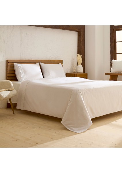 Delvyn %100 Pamuk Çift Kişilik Nevresim Takımı Beyaz fiyatları