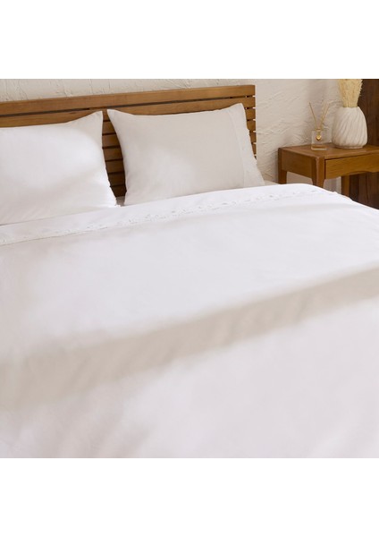 Delvyn %100 Pamuk Çift Kişilik Nevresim Takımı Beyaz fırsatları