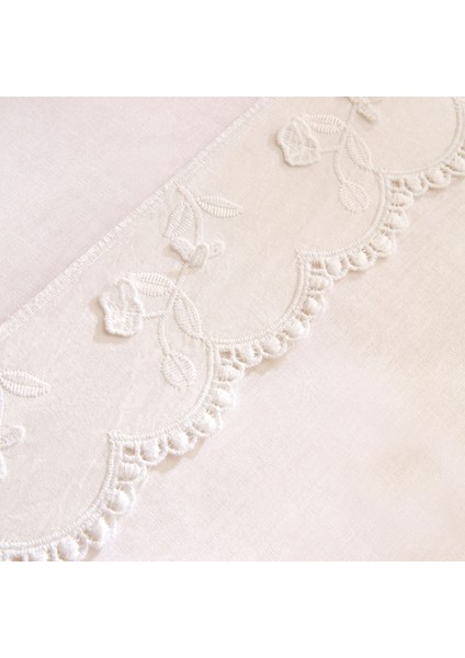 Delvyn %100 Pamuk Çift Kişilik Nevresim Takımı Beyaz