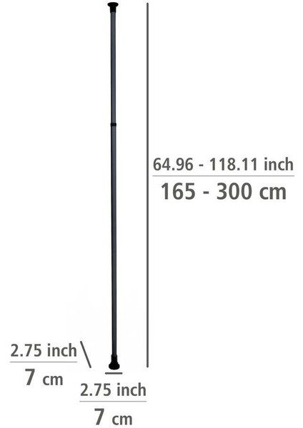 Siyah Ana Direk 165 - 300 cm Ayarlanabilir Boyut – Teleskopik Sistem Uyumlu Tek Modül fırsatları