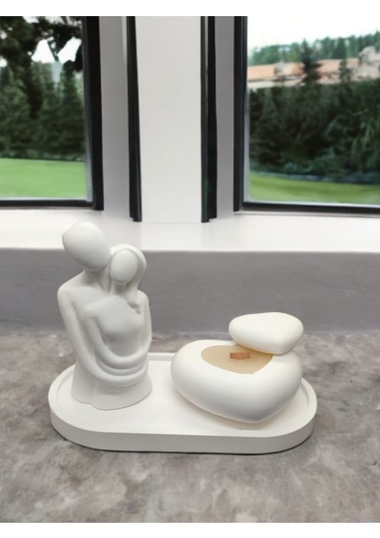 C60 Dekoratif Kalp Figürü Mumluk ve Insan Figürü