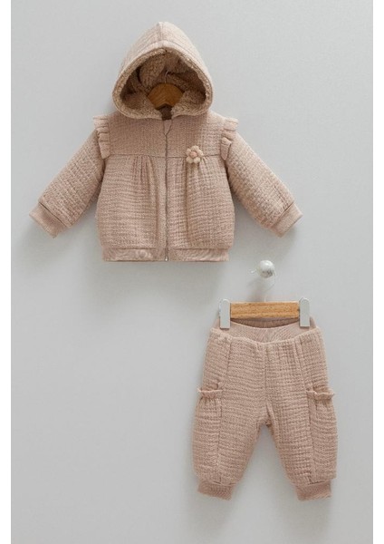 Cotton Jasmi %100 Pamuk 2'li Takım 56-62 cm 1-3 Ay Kahve CRML.KHV.TKK1142-5662