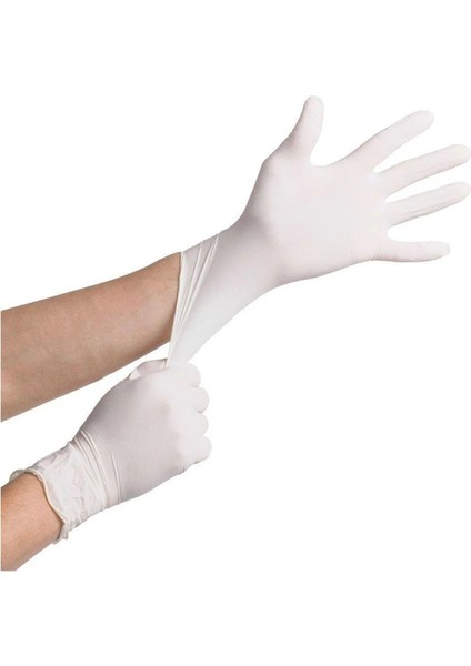 Tek Kullanımlık Lateks Beyaz Pudralı Muayene Eldiveni - Small-Medium - Orta Boy - 10'lu Paket fiyatları