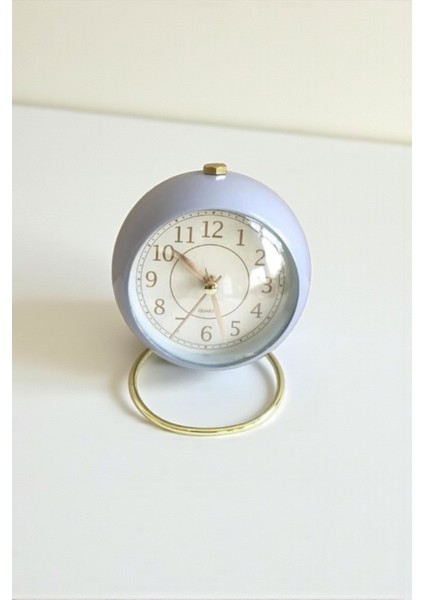 Yuvarlak Şık Tasarımlı Masa Saati Alarmlı Çalar Saat-Mavi modelleri