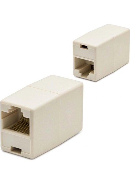 RJ45 To RJ45 Uzatma Adaptör Krem 10 Adet