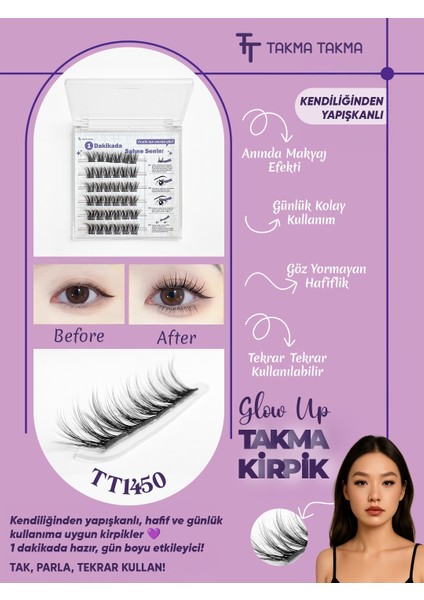 KP1450 - Takma Kirpik Yasemin Teli Kendinden Yapışkanlı - Ten Rengi-Siyah