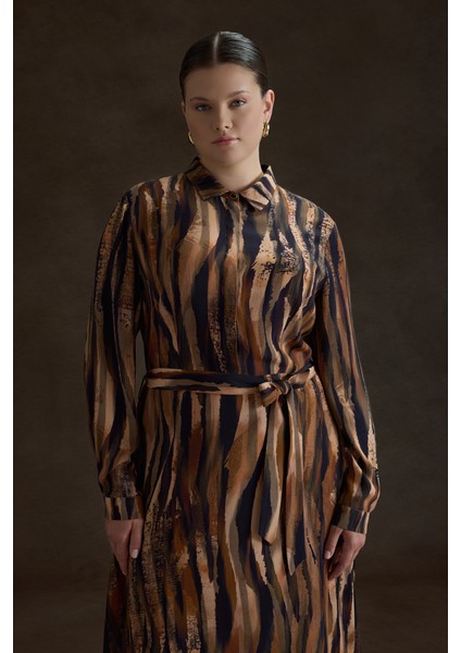 Desenli Viscon Elbise modelleri