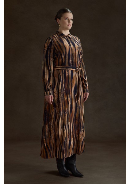 Desenli Viscon Elbise fırsatları