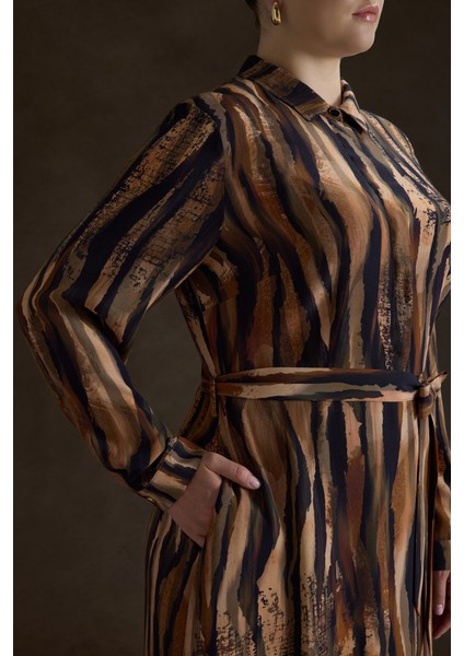 Desenli Viscon Elbise indirimleri