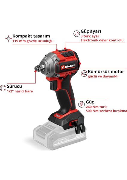Professional Akülü Darbeli Somun Sıkma Tp-Cw 18/260-C Li Bl-Solo Power X-Change (18 V, 260 N modelleri