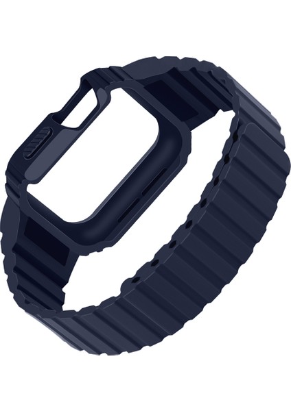 Apple Watch 7 45MM KD-142 Airbag Tasarımlı Kasa Koruyuculu Silikon Kordon modelleri