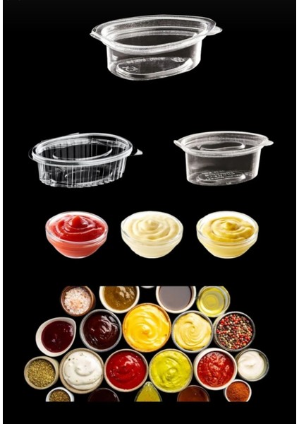 100’LÜ 20 cc Plastik Çiğköfte Sosu Seti | Ketçap, Mayonez, Nar Ekşili Sos – Tek Kullanımlık Paketler