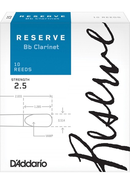 D'addario Woodwinds Reserve DCR1025 Sib Klarnet Kamışı No:2.5