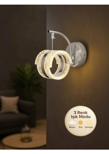 Aurea Model Sarkıt 3 Renk Gold Kaplama Oturma Yatak Mutfak Çocuk Odası Duvar LED Aplik