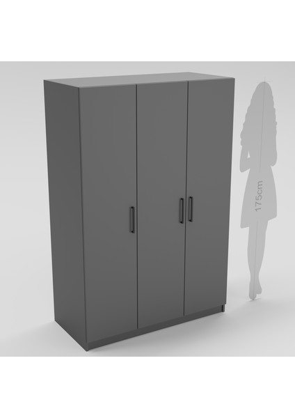 3 Kapaklı Elbise Dolabı 180X120X55CM 03102501 fırsatları