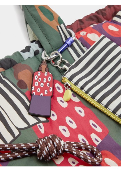 Desenli Çift Taraflı Kullanılabilen Shopper Çanta fırsatları