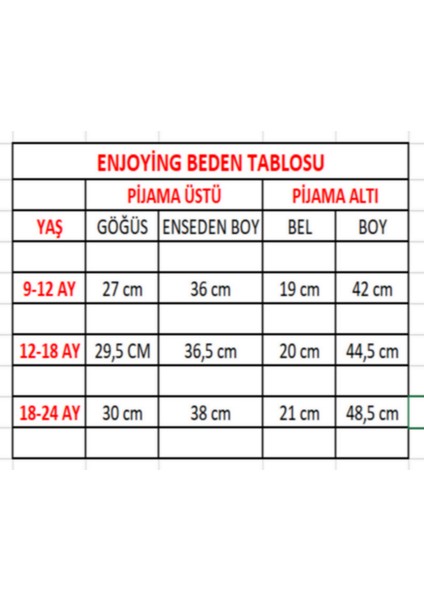 Enjoying Yazılı Yılbaşı Noel Desenli Unisex Pijama Takımı 9-24 Ay modelleri