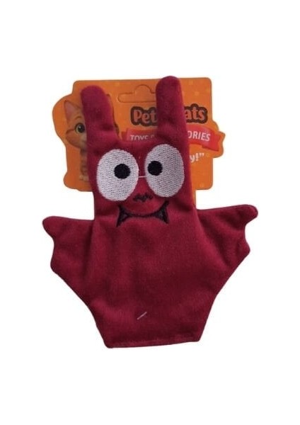 Petzzcats Baty Matatabi ve Çıngırak Sesli Peluş Kedi Oyuncağı Bordo 15X12 cm