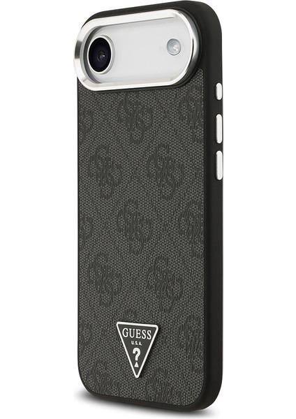 iPhone 17 Air Kılıf Guess Lisanslı M-Safeli Gümüş Kamera Çerçeveli Üçgen Logo 4g Desenli Siyah fiyatları
