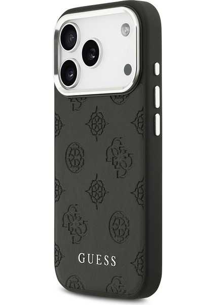 iPhone 17 Pro Kılıf Guess Lisanslı M-Safeli Sıcak Baskılı Klasik Yazı Logolu Pu Deri Peony Siyah fiyatları