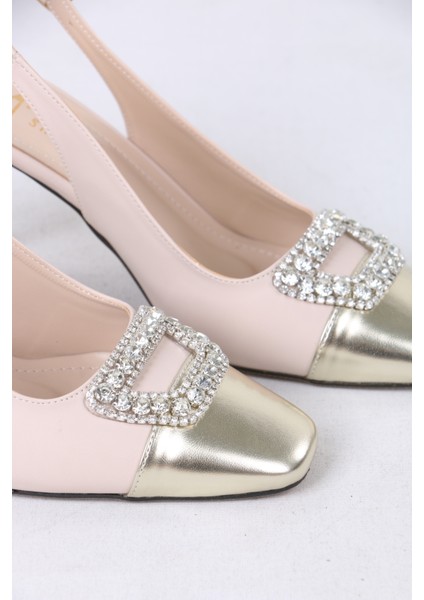 Taş Tokalı Slingback Ince Topuklu Abiye Kadın Ayakkabı fırsatları
