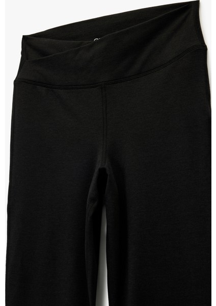 Asimetrik Yüksek Bel Slim Fit Ispanyol Paça Spor Tayt modelleri