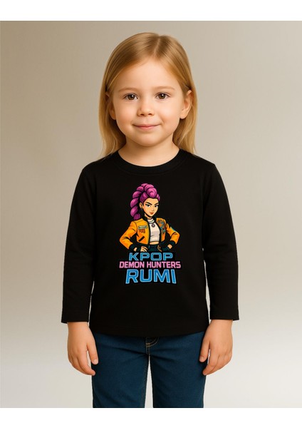 Kpop Demon Hunters Huntrix Rumi Uzun Kollu Baskılı Kız Çocuk Tişört (4-13 Yaş) modelleri