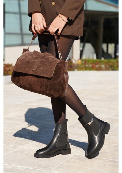 Kadın Lastikli Tokalı Günlük Bot Ondiz Siyah fiyatları