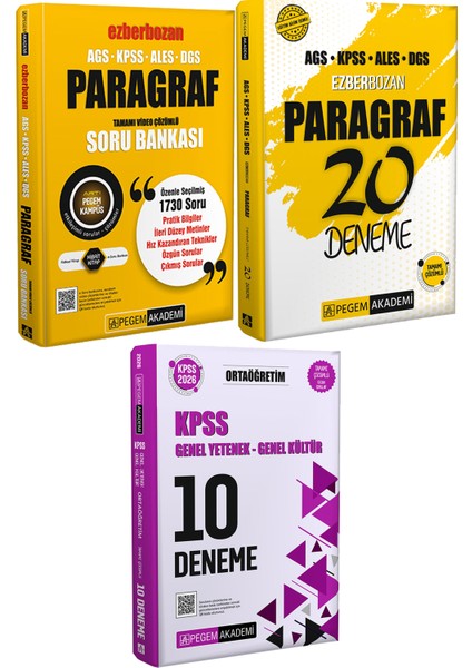 Ezberbozan Paragraf Soru ve 20 Deneme - 2026 Kpss Ortaöğretim Çözümlü 10 Deneme