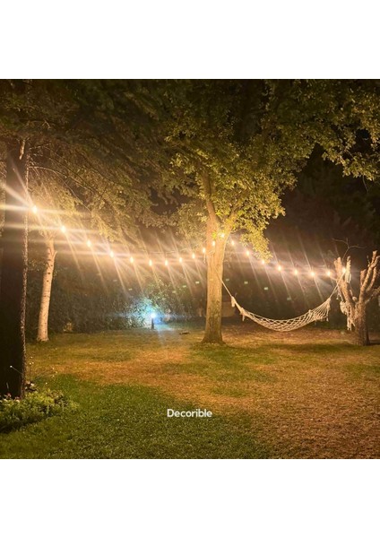 Rustika Kırılmaz Ampul Dış Mekan Bahçe Aydınlatması Su Geçirmez 10 Metre 10 Duylu